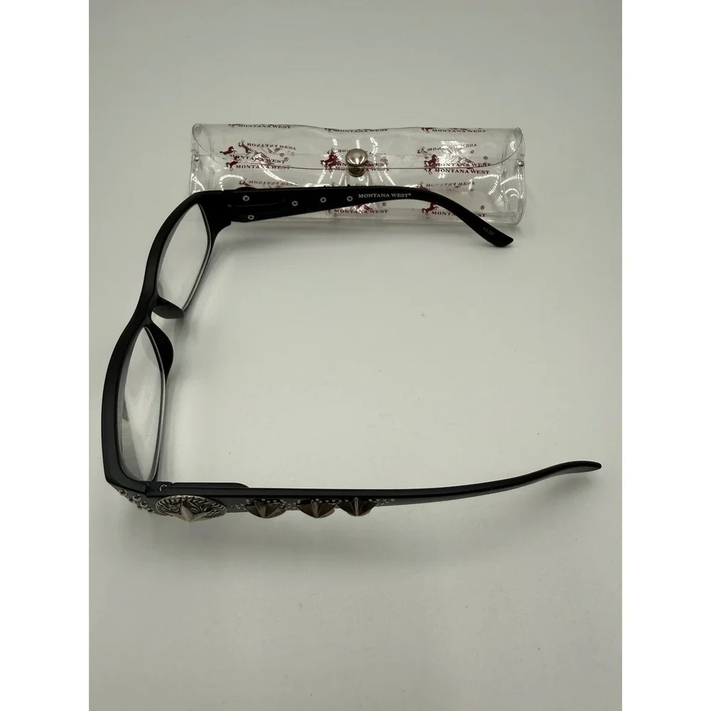 Montana West Reading Glasses Womens +3.00 Black Excellent Western Studded RG-001